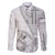 Samoa Siapo Elegant Family Matching Off Shoulder Maxi Dress and Hawaiian Shirt Hibiscus White Motifs - Polynesian Pride
