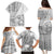 Samoa Siapo Elegant Family Matching Puletasi and Hawaiian Shirt Hibiscus White Motifs - Polynesian Pride
