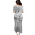 Samoa Siapo Elegant Family Matching Puletasi and Hawaiian Shirt Hibiscus White Motifs - Polynesian Pride