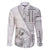 Samoa Siapo Elegant Family Matching Short Sleeve Bodycon Dress and Hawaiian Shirt Hibiscus White Motifs - Polynesian Pride