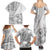 Samoa Siapo Elegant Family Matching Summer Maxi Dress and Hawaiian Shirt Hibiscus White Motifs - Polynesian Pride
