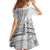Samoa Siapo Elegant Family Matching Tank Maxi Dress and Hawaiian Shirt Hibiscus White Motifs - Polynesian Pride