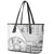Samoa Siapo Elegant Leather Tote Bag Hibiscus White Motifs - Polynesian Pride