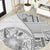 Samoa Siapo Elegant Round Carpet Hibiscus White Motifs - Polynesian Pride