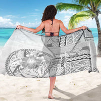 Samoa Siapo Elegant Sarong Hibiscus White Motifs - Polynesian Pride