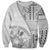 Samoa Siapo Elegant Sweatshirt Hibiscus White Motifs - Polynesian Pride