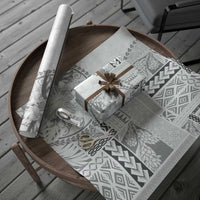 Samoa Siapo Elegant Wrapping Paper Hibiscus White Motifs - Polynesian Pride