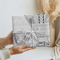 Samoa Siapo Elegant Wrapping Paper Hibiscus White Motifs - Polynesian Pride