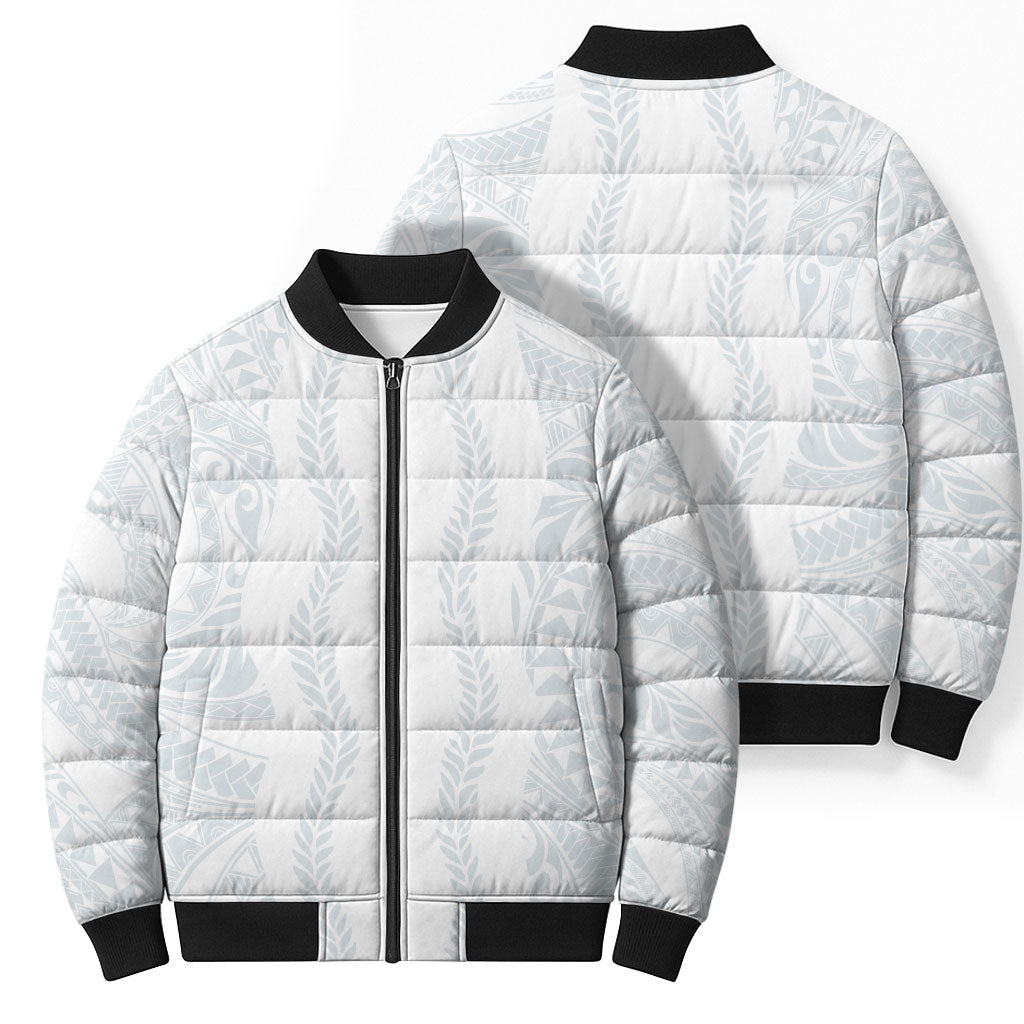 Samoa Lotu Tamaiti Bomber Puffer Jacket Teuila With Tribal Motifs