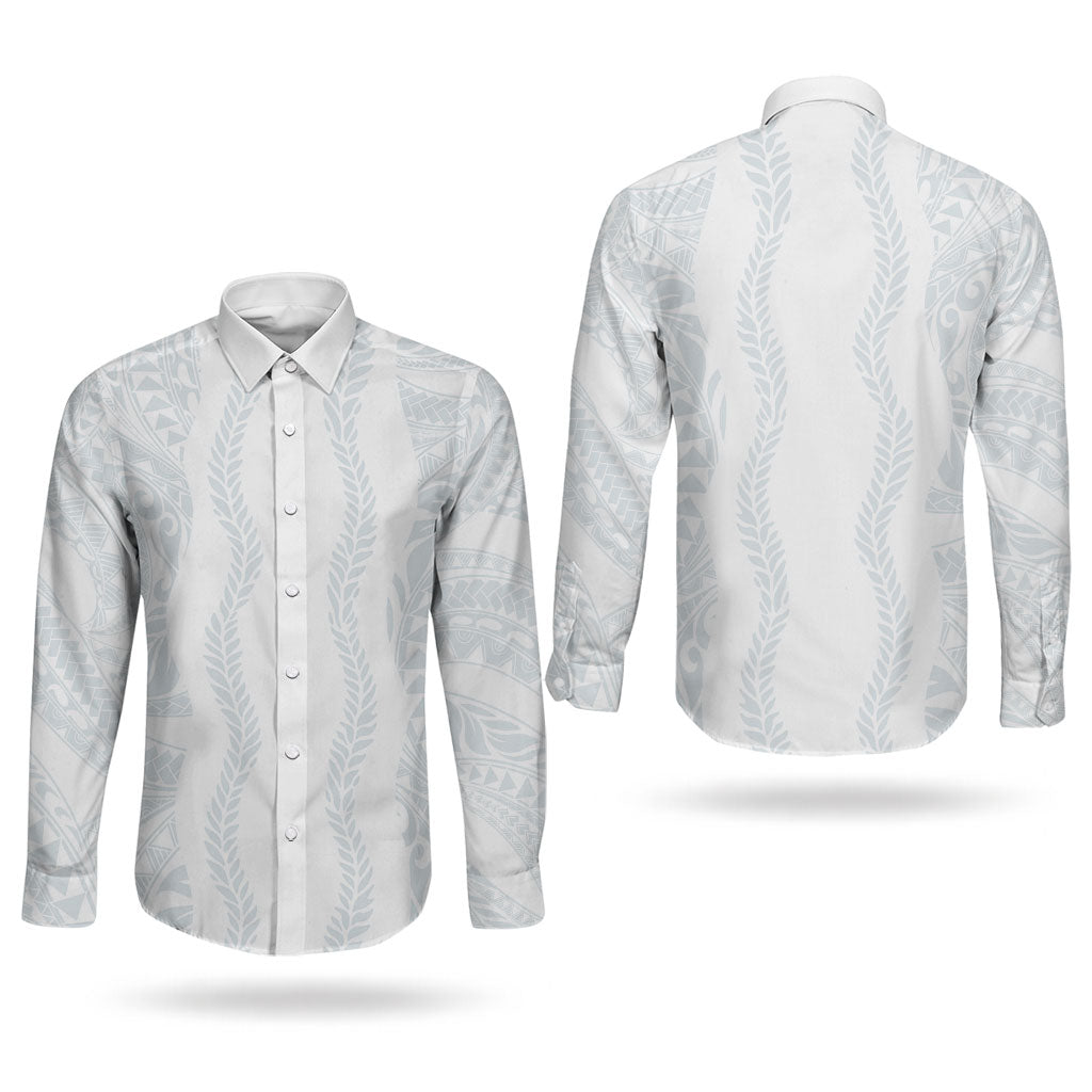 Samoa Lotu Tamaiti Couples Matching Summer Maxi Dress and Long Sleeve Button Shirt Teuila With Tribal Motifs