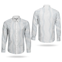 Samoa Lotu Tamaiti Couples Matching Summer Maxi Dress and Long Sleeve Button Shirt Teuila With Tribal Motifs