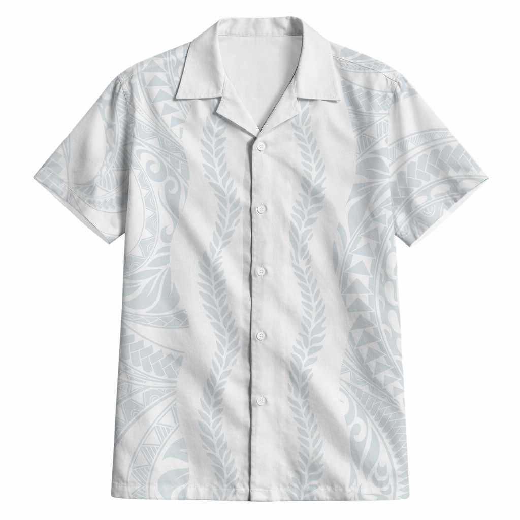 Samoa Lotu Tamaiti Hawaiian Shirt Teuila With Tribal Motifs LT05 White - Polynesian Pride