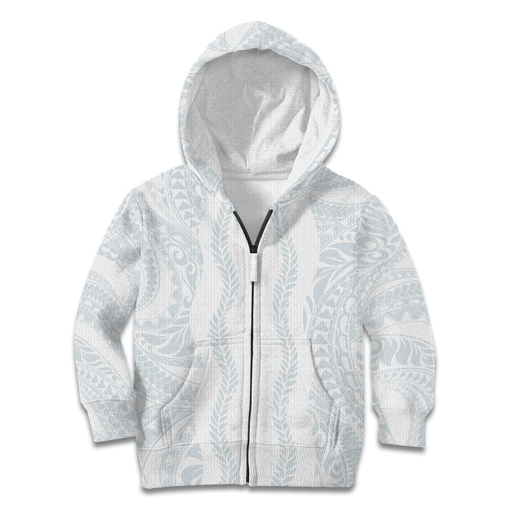 Samoa Lotu Tamaiti Kid Hoodie Teuila With Tribal Motifs LT05 Zip Hoodie White - Polynesian Pride