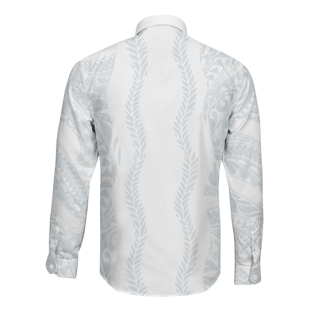 Samoa Lotu Tamaiti Long Sleeve Button Shirt Teuila With Tribal Motifs