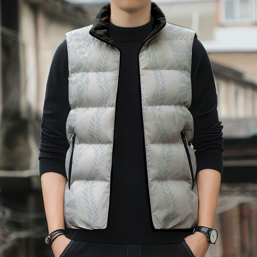 Samoa Lotu Tamaiti Sleeveless Puffer Jacket Teuila With Tribal Motifs