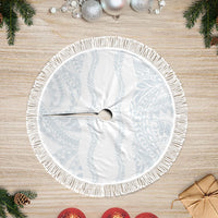 Samoa Lotu Tamaiti Tree Skirt Teuila With Tribal Motifs LT05 Fringed White - Polynesian Pride