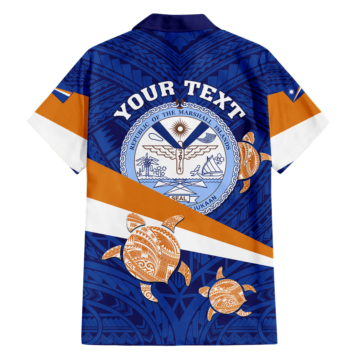 Personalized Marshall Islands Family Matching Short Sleeve Bodycon Dress and Hawaiian Shirt Manit Day Coat Of Arms With Polynesian Turtle LT05 - Polynesian Pride