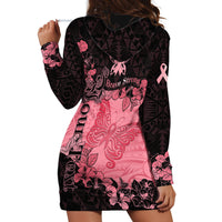 Personalized Breast Cancer Hoodie Dress Survivor Polynesian Ribbon Butterfly LT05 - Polynesian Pride