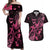 Breast Cancer Awareness Couples Matching Off Shoulder Maxi Dress and Hawaiian Shirt Ribbon Polynesian Pattern Black Version LT05 Black - Polynesian Pride