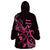 Breast Cancer Awareness Wearable Blanket Hoodie Ribbon Polynesian Pattern Black Version LT05 - Polynesian Pride