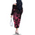 Personalized Breast Cancer Awareness Family Matching Off Shoulder Long Sleeve Dress and Hawaiian Shirt Ribbon Polynesian Pattern Black Version LT05 - Polynesian Pride