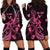 Personalized Breast Cancer Awareness Hoodie Dress Ribbon Polynesian Pattern Black Version LT05 - Polynesian Pride