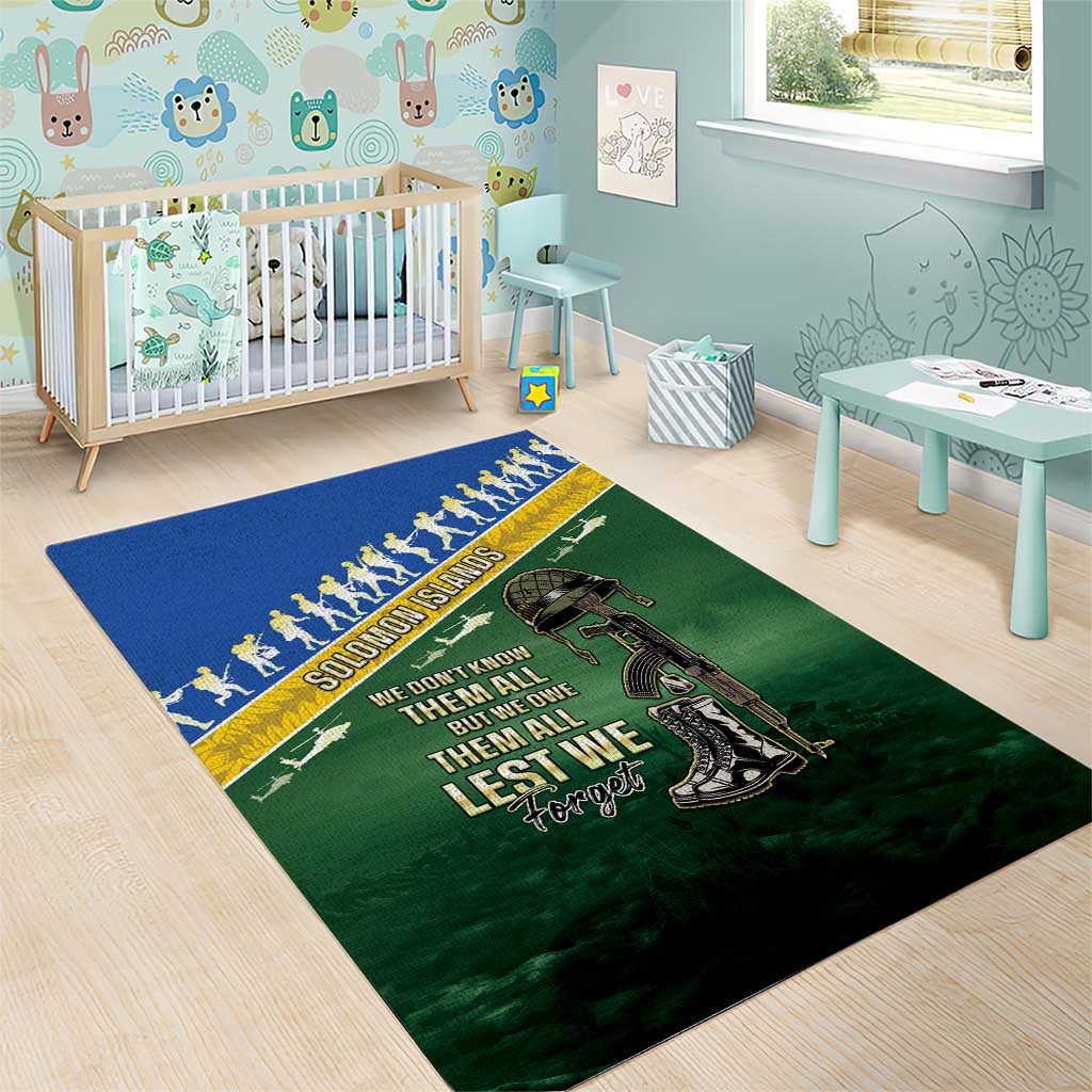 Solomon Islands Remembrance Day Area Rug Lest We Forget