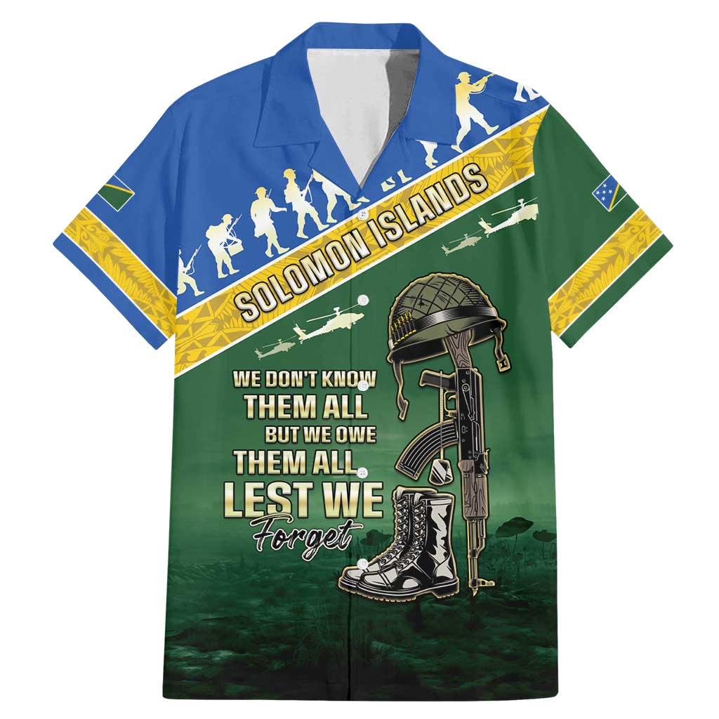 Solomon Islands Remembrance Day Family Matching Mermaid Dress and Hawaiian Shirt Lest We Forget