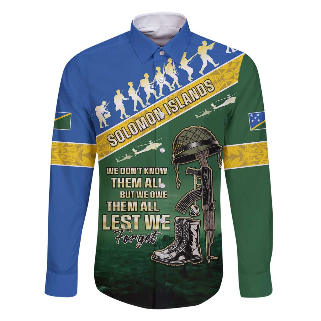 Solomon Islands Remembrance Day Family Matching Mermaid Dress and Hawaiian Shirt Lest We Forget