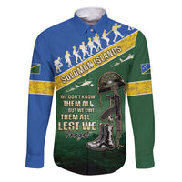 Solomon Islands Remembrance Day Family Matching Short Sleeve Bodycon Dress and Hawaiian Shirt Lest We Forget