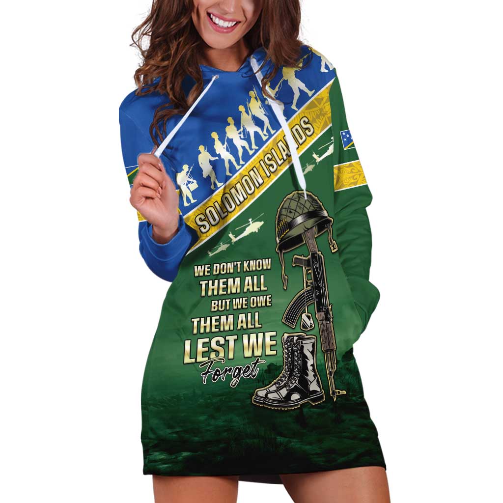 Solomon Islands Remembrance Day Hoodie Dress Lest We Forget