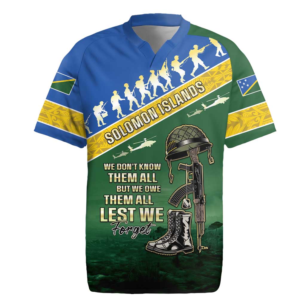 Solomon Islands Remembrance Day Rugby Jersey Lest We Forget