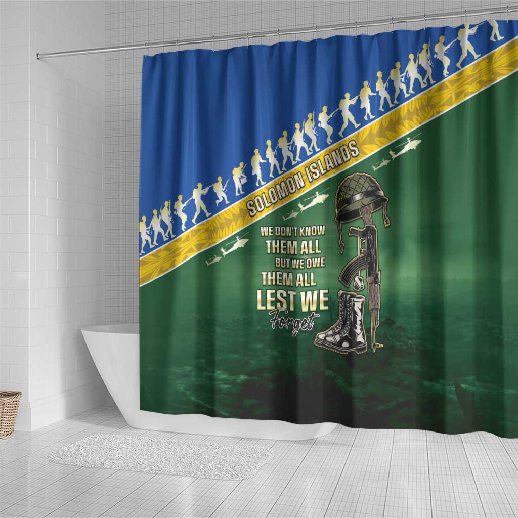 Solomon Islands Remembrance Day Shower Curtain Lest We Forget