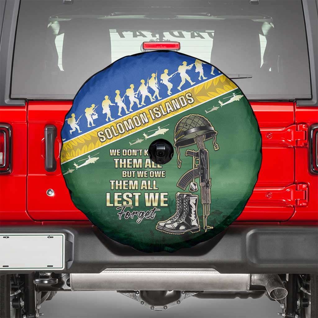 Solomon Islands Remembrance Day Spare Tire Cover Lest We Forget