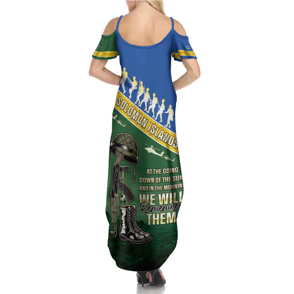 Solomon Islands Remembrance Day Summer Maxi Dress Lest We Forget