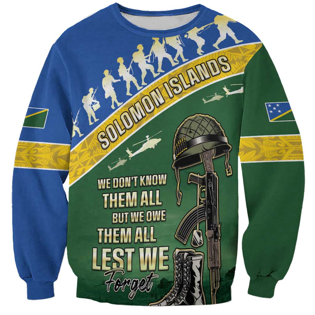 Solomon Islands Remembrance Day Sweatshirt Lest We Forget