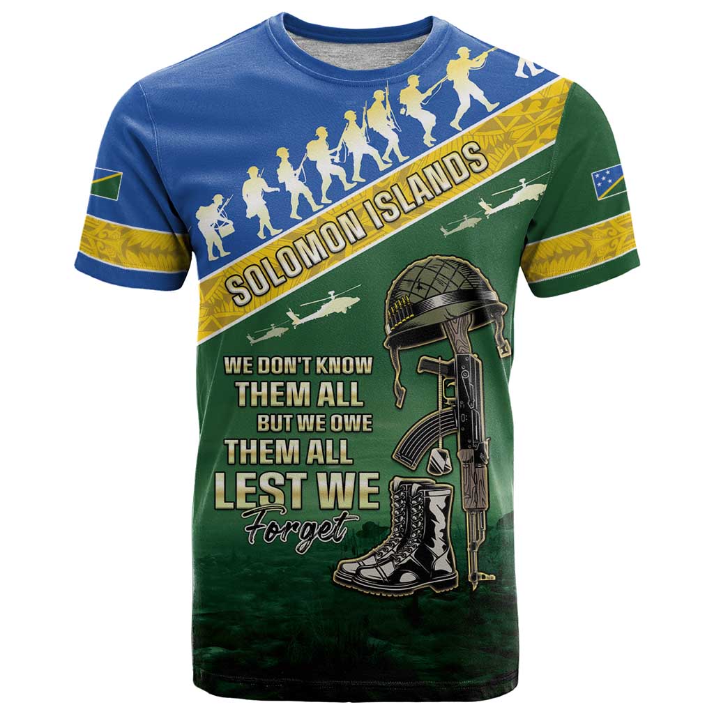 Solomon Islands Remembrance Day T Shirt Lest We Forget