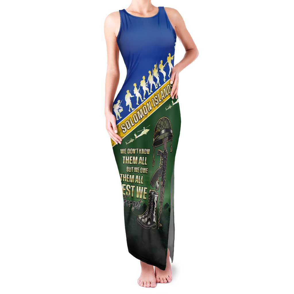 Solomon Islands Remembrance Day Tank Maxi Dress Lest We Forget