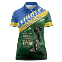 Solomon Islands Remembrance Day Women Polo Shirt Lest We Forget