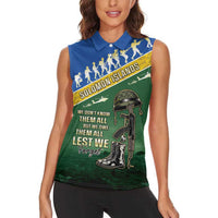Solomon Islands Remembrance Day Women Sleeveless Polo Shirt Lest We Forget