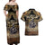 Polynesia Veterans Day Couples Matching Off Shoulder Maxi Dress and Hawaiian Shirt Thank You Veterans Polynesian Pattern