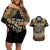 Polynesia Veterans Day Couples Matching Off Shoulder Short Dress and Hawaiian Shirt Thank You Veterans Polynesian Pattern