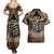 Polynesia Veterans Day Couples Matching Summer Maxi Dress and Hawaiian Shirt Thank You Veterans Polynesian Pattern
