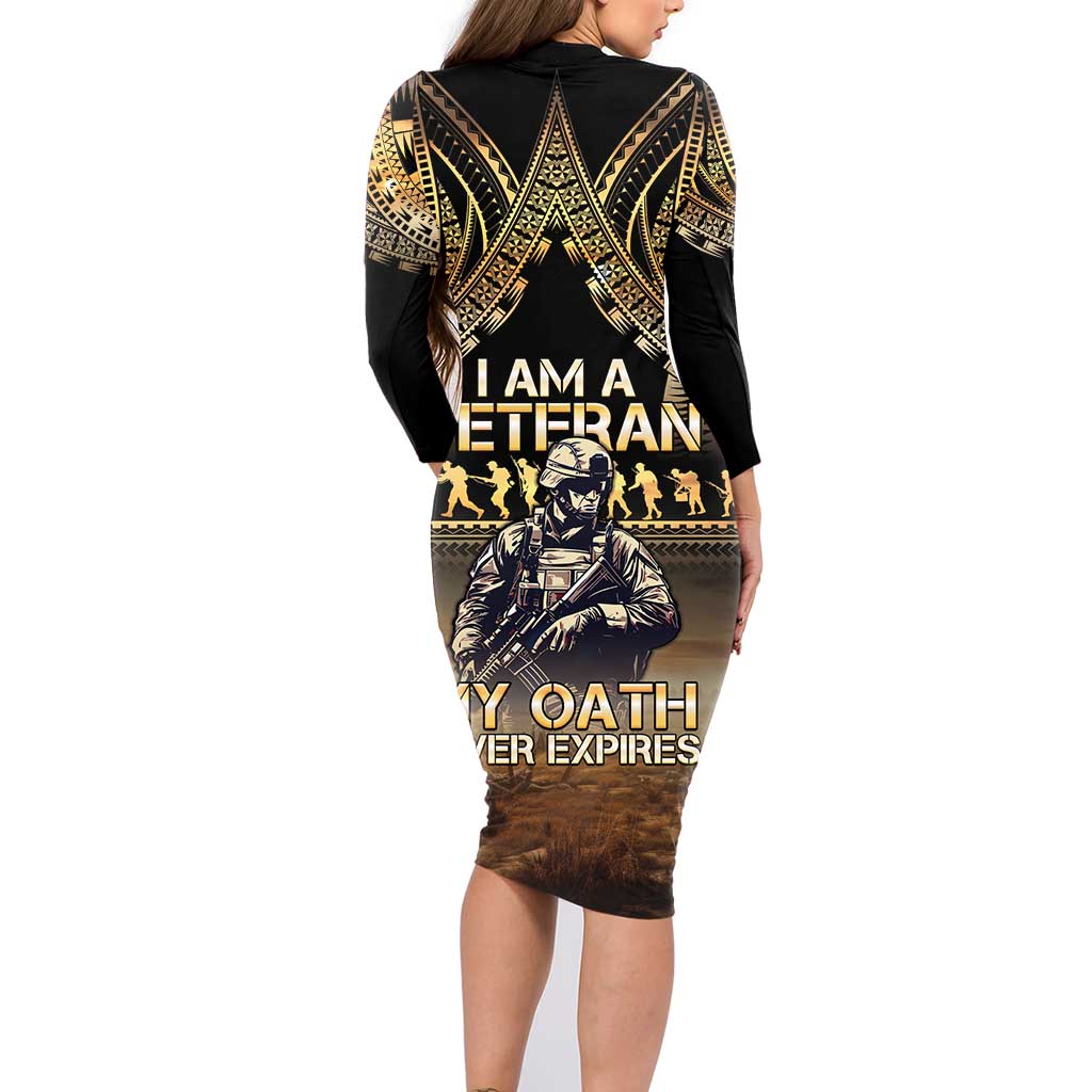 Polynesia Veterans Day Family Matching Long Sleeve Bodycon Dress and Hawaiian Shirt Thank You Veterans Polynesian Pattern LT05 - Polynesian Pride