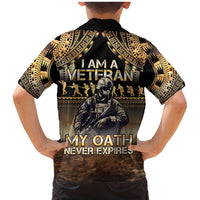 Polynesia Veterans Day Family Matching Mermaid Dress and Hawaiian Shirt Thank You Veterans Polynesian Pattern