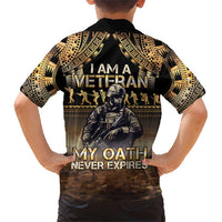 Polynesia Veterans Day Family Matching Short Sleeve Bodycon Dress and Hawaiian Shirt Thank You Veterans Polynesian Pattern