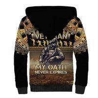 Polynesia Veterans Day Sherpa Hoodie Thank You Veterans Polynesian Pattern