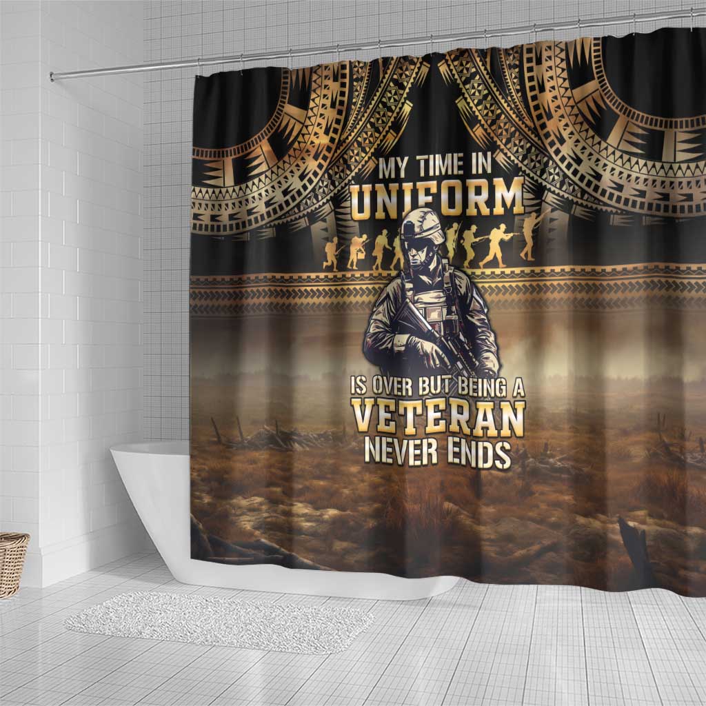 Polynesia Veterans Day Shower Curtain Thank You Veterans Polynesian Pattern