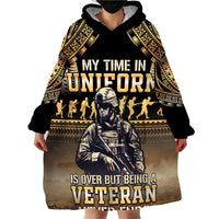 Polynesia Veterans Day Wearable Blanket Hoodie Thank You Veterans Polynesian Pattern