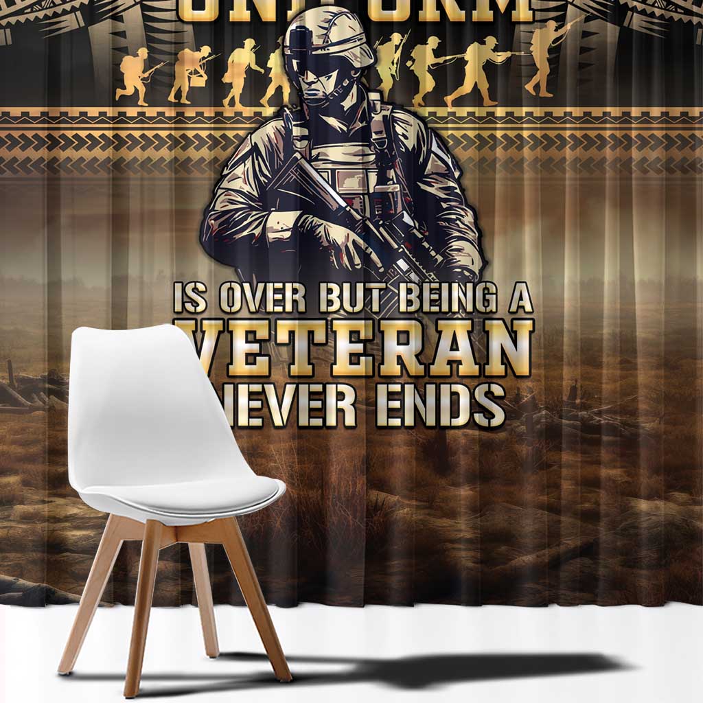 Polynesia Veterans Day Window Curtain Thank You Veterans Polynesian Pattern